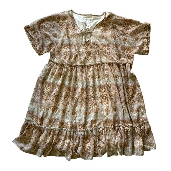 Versona Womens Floral Tiered Ruffle Hem Boho Dress XL Flowy Mini Countrycore NWT - Picture 4 of 7